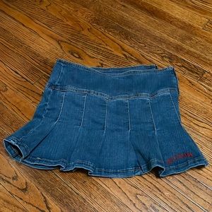 BDG ruffle denim mini skirt